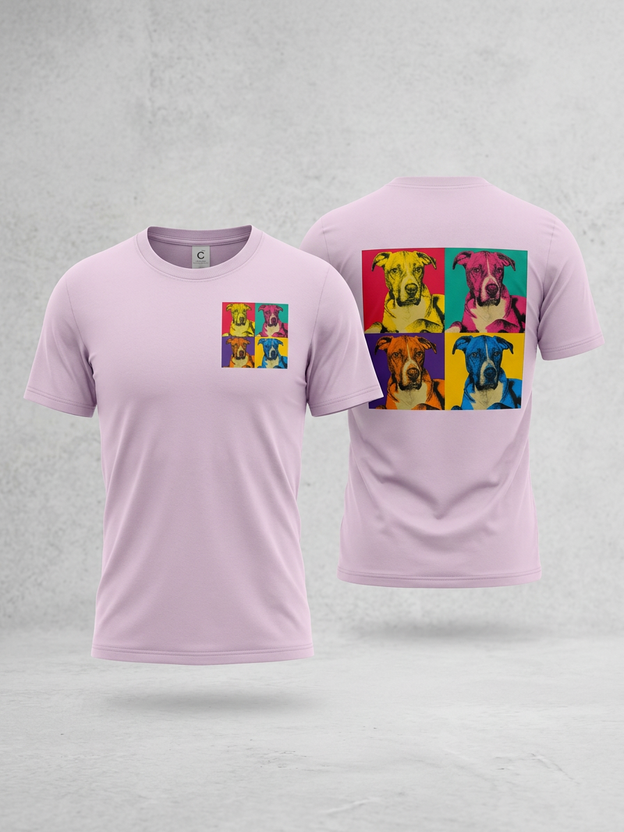 Pop Art Pitbull Premium Cotton Tee – Lilac
