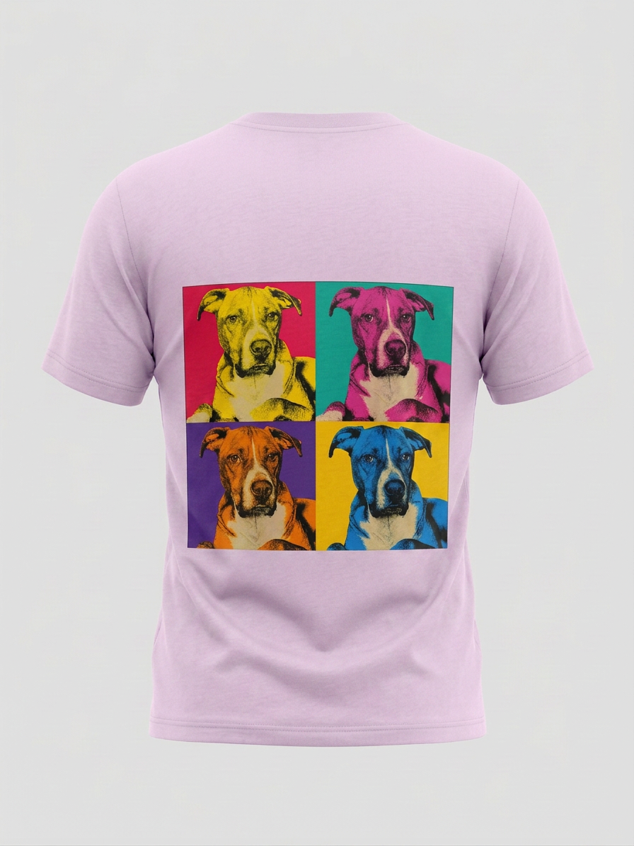 Pop Art Pitbull Premium Cotton Tee – Lilac