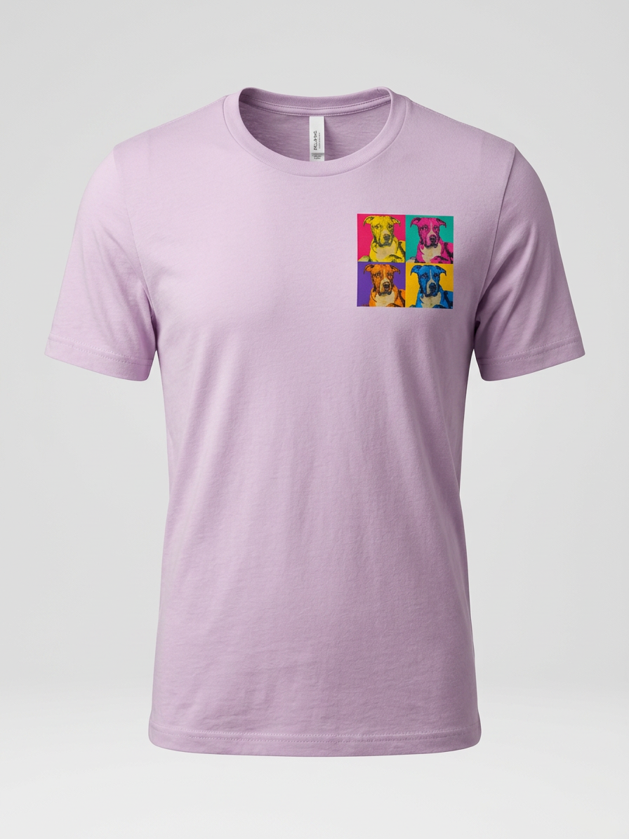 Pop Art Pitbull Premium Cotton Tee – Lilac