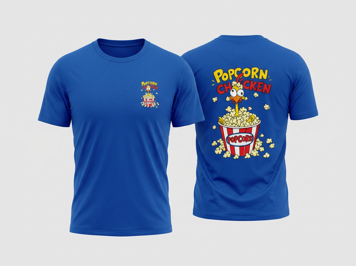 Popcorn Chicken Graphic Tee – Solid True Royal
