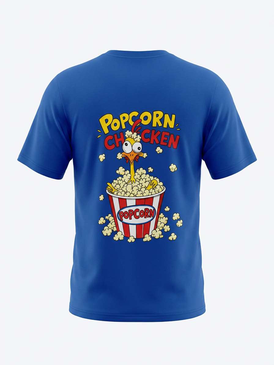 Popcorn Chicken Graphic Tee – Solid True Royal